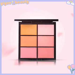 Bảng phấn má hồng Guicami 6 ô tone cam hồng đào siêu xinh chuyên dùng cho makeup chính hãng HB