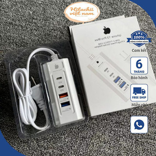 Ổ cắm sạc điện thoại ip tích hợp Sẵn 2 cổng sạc + 2 cổng usb sạc nhanh - Ổ cắm 4 cổng hỗ trợ sạc mọi loại điện thoạ