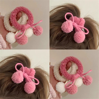 1 dây buộc tóc anh đào sang trọng bóng thịt cừu dây tóc ngọt ngào cho nữ cô gái băng đô quấn tóc màu hồng độ đàn hồi cao