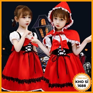 Váy cô bé quàng khăn đỏ trang phục cosplay lễ hội hóa trang Halloween cho bé gái E1420
