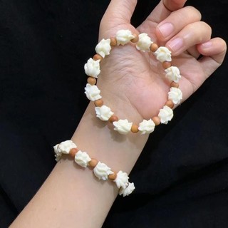 Trái Cây Ngà Chín Cánh Cáo Vòng Tay Với Gỗ Đàn Hương Miếng Đệm Hạt Wenwan Vòng Tay20240419