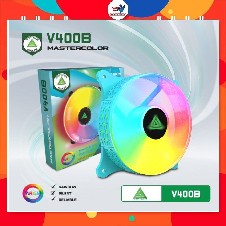 Fan VSP V400B LED ARGB (Fan 12Cm, Tự chuyển LED RGB)