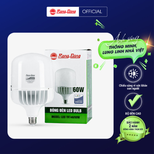 Bóng đèn Rạng Đông Bulb LED Nhôm đúc 60W Model: LED TR140NĐ 60W
