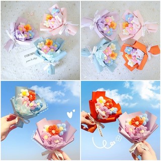 Dễ Thương Mini Dệt Kim Nhân Tạo Bó Hoa Dệt Tay Móc Hoa Phồng Ngày Nhà Giáo Ngày Của Mẹ Quà Tặng Cung Cấp