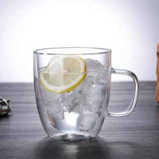 Cupcup 250ml Cốc sinh tố 2 lớp thủy tinh chịu nhiệt cao cấp dáng bầu - Ly thủy tinh chịu nhiệt không