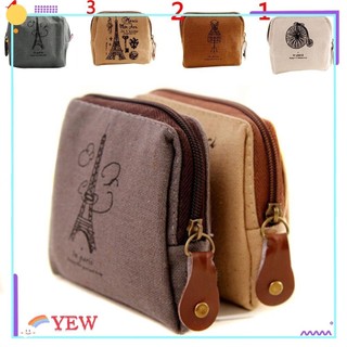 Ví Đựng Tiền Xu Mini Bằng Vải Canvas Có Khóa Kéo Phong Cách Cổ Điển Giá Đỡ