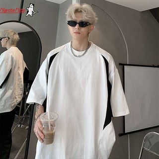 Cổ Tròn Tay Ngắn Nam Mỹ retro Khâu Cao Cấp Đẹp Trai Nguyên Chất cotton