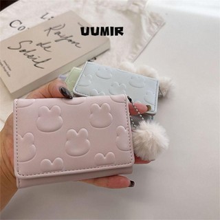 UUMIR Ví đựng tiền xu, Ví ngắn màu trơn bằng da PU, Túi đựng tiền đơn giản dành cho nữ