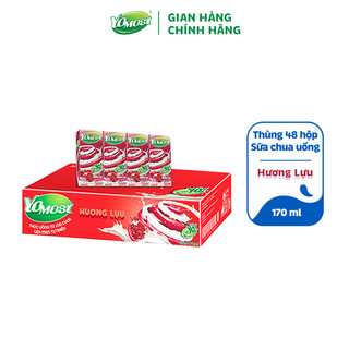 Thùng 48 Hộp Sữa Chua Lên Men Tự Nhiên Yomost Hương Lựu (170ml/Hộp)