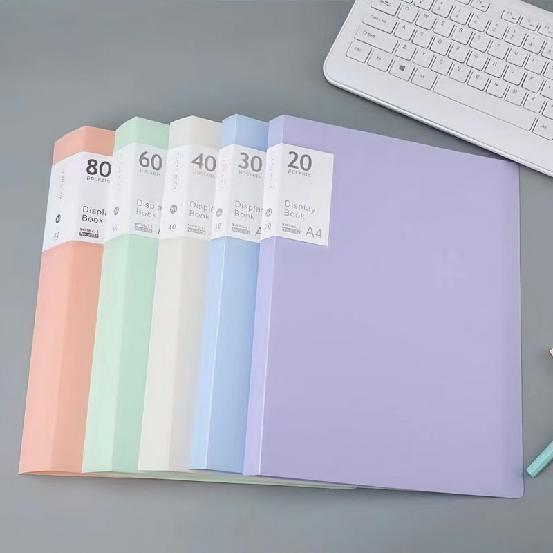 Bìa nhựa , File lá Clear Book nhiều màu đủ loại 20/40/60/100 lá, file đựng tài liệu A4 nhiều ngăn-BOMME
