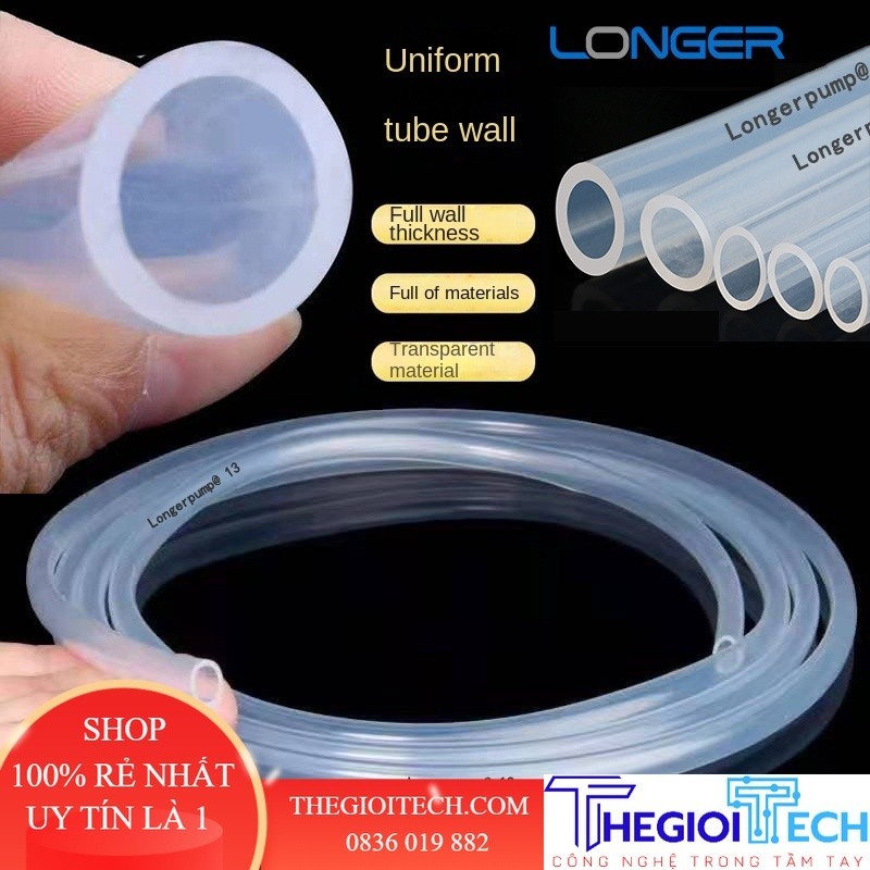 Hebei Baoding Lange Ống Bơm Nhu Động Ống Silicone Lưu Hóa Bạch Kim Ống 16 #17 #18 #19 #24 Ống Từ 1 Mét - Lỗ 0.8 * Dày 1.6