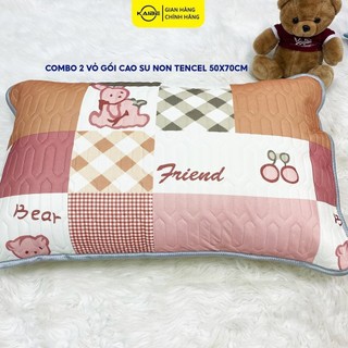 Combo 2 vỏ gối cao su non tencel 50x70cm - - áo gối cao su non - áo gối vỏ gối
