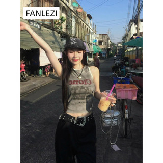 FANLEZI Áo 2 dây áo ba lỗ Thời trang hàn quốc Thông thường sang trọng Fashion thanh lịch WCS2440YTU 21Z240519