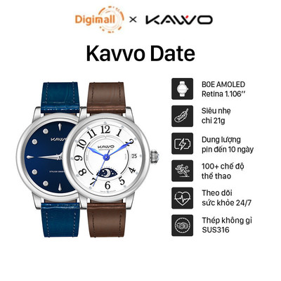 Đồng hồ thông minh Kavvo Queen Date | Mặt Tròn | Màn hình AMOLED Retina 1.106" | 100 chế độ thể thao