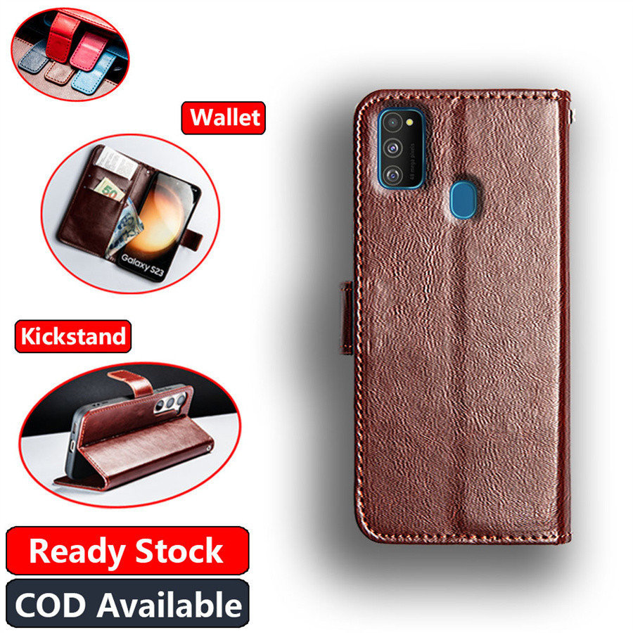 Samsung Galaxy M30s M21 2020 2021 SM-M307FN DS Ví da cổ điển cổ điển Folio Case Flip Notebook Style 