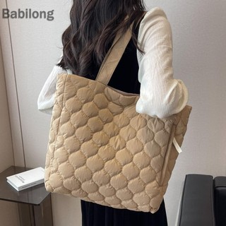  Túi xách nữ Quilted Nylon Winter Top-handle Túi đeo vai có đệm Cotton mềm mại