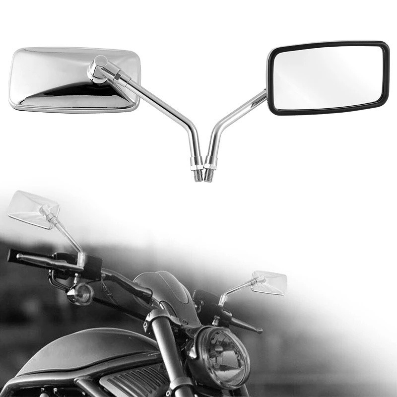Gương chiếu hậu xe máy Chrome Gương chiếu hậu hình vuông mát mẻ Thời trang
