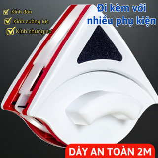 Bộ Dụng Cụ Lau Kính Nam Châm 2 Mặt C&M HOME Bám Chắc, Lau Sạch Bụi Bẩn, Tiện Lợi Dễ Sử Dụng