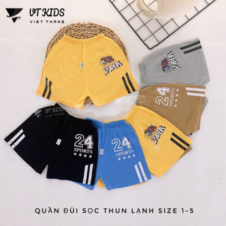 set 5 quần chục đùi thun lạnh cho bé mềm mát mẫu thể thao, quần cộc cho bé mặc hè