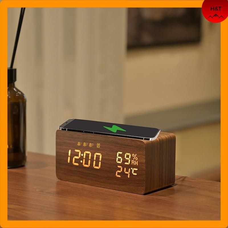 Electime Digital Clock [QI Wireless Phone Charging / USB Power Supply / Alarm Clock]