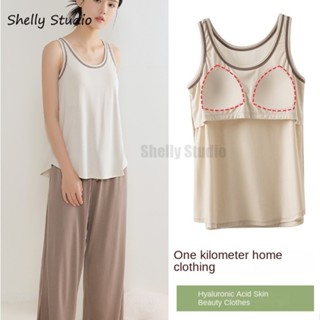 Phụ Nữ Có Áo Ngực Miếng Lót Đệm Bộ Đồ Ngủ Đồ Ngủ Nhà Quần Short Áo Ngực Hai Mảnh Có Áo Ngực Pad