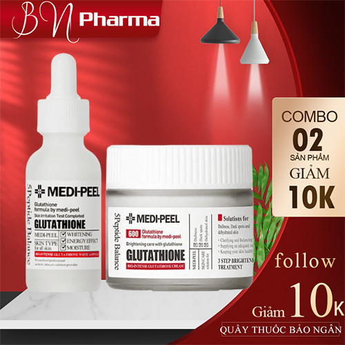 Dưỡng Trắng MEDIPEEL Glutathione 600 White Combo Serum Và Kem Dưỡng Medipeel