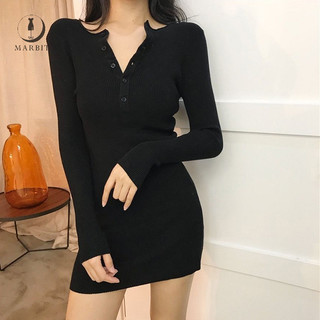[hbne] Đầm Dệt Kim Ôm Dáng Eo Co Giãn Thời Trang Mùa Thu Quyến Rũ Cho Nữ fhs