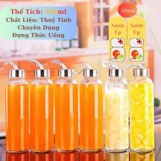 Combo chai dây thuỷ tinh 500ml đựng nước trái cây,chai thuỷ tinh 0.5 lít loại đẹp