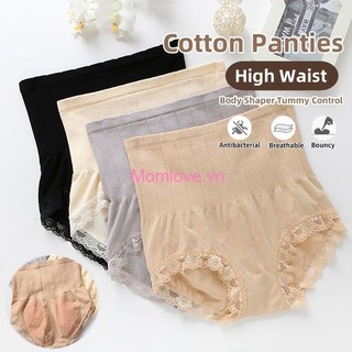 Quần Lót Co Giãn Eo Cao Plus Kích Thước Liền Mạch Body Shaper Ren Bụng Kiểm Soát Quần Lót Nữ Quần Lót