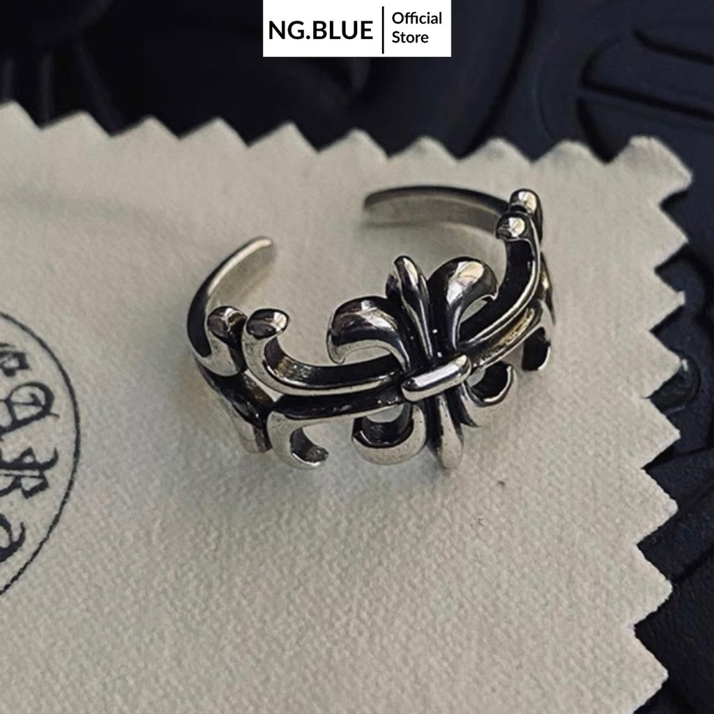 Nhẫn chrome heart nam nữ bạc 925 không gỉ đẹp chorme heart cromheart chrome hearts freesize đôi phụ 