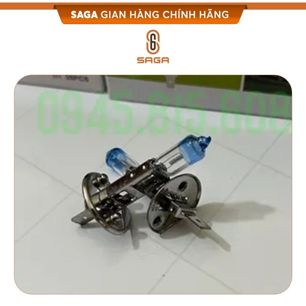 Bóng pha ô tô H1 siêu sáng 12v 24v. Bóng H1 đầu xanh HCL