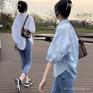 Áo Sơ Mi Nữ Trắng Tay Ngắn Mùa Hè 2024 Rời Mới