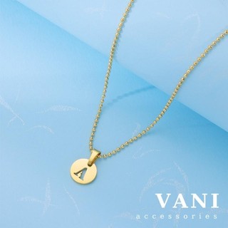 TS1159 - KO ĐEN GỈ - Charm Lẻ Mặt Tròn Dập Chữ Cái Rỗng Thép Titan - Vani Store