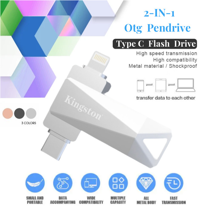 Ổ đĩa ngón tay cái kim loại 2 trong 1 Usb C Ổ đĩa Flash 1TB Otg Pendrive 512GB iXpand Pendrive cho i
