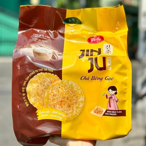 Bánh gạo Richy JINJU Gold - Chà Bông Gạo gói 168g