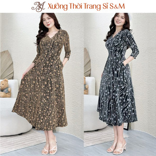 Đầm kim sa dự tiệc form dài sang trọng có túi S&M - GR0247