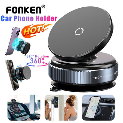 Giá đỡ điện thoại từ tính gắn trên ô tô Fonken 360° Giá đỡ hấp phụ hút chân không xoay Giá đỡ cốc hút đỡ điện thoại