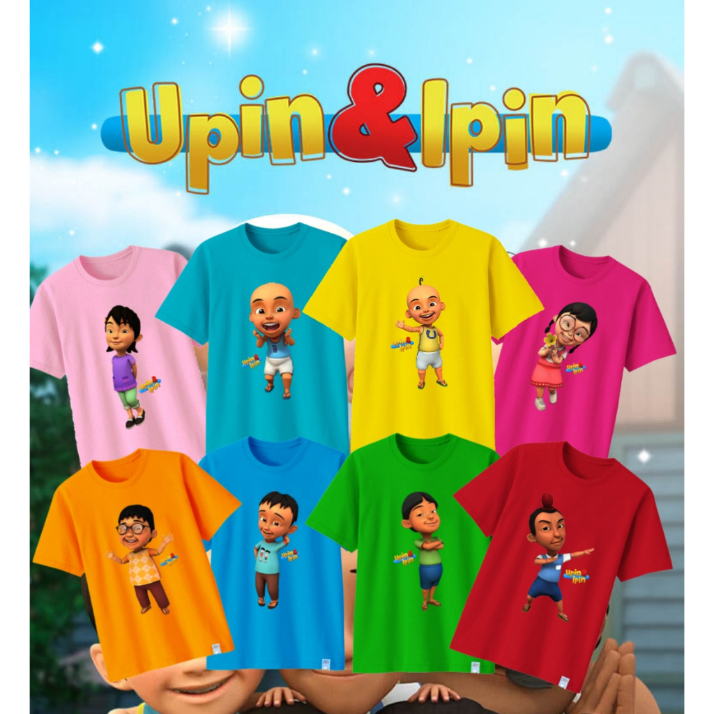 Áo thun trẻ em Upin Ipin in hình nhân vật dễ thương, thời trang & thoải mái cho trang phục hàng ngày