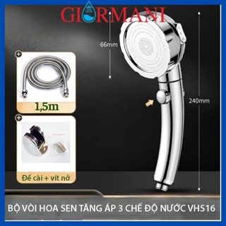  Bát sen tắm vòi hoa sen tăng áp 3 chế độ tay sen tắm tăng áp vhs16 