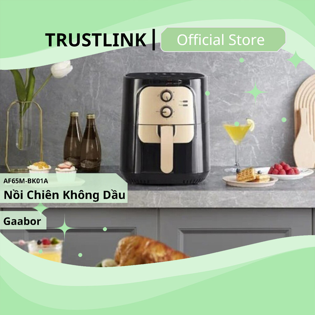 Nồi Chiên Không Dầu Gaabor AF65M-BK01A - Dung Tích 6.5L - Công Suất 1400W - Đa Năng - Hỗ Trợ Menu