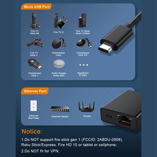 🔥Micro-usb Ethernet Adapter Card Mạng Ethernet Adapter Đen Ethernet Adapter Micro-USB Sang 100M Card Mạng Cho 4K Fire TV Stick Ethernet Switch Router