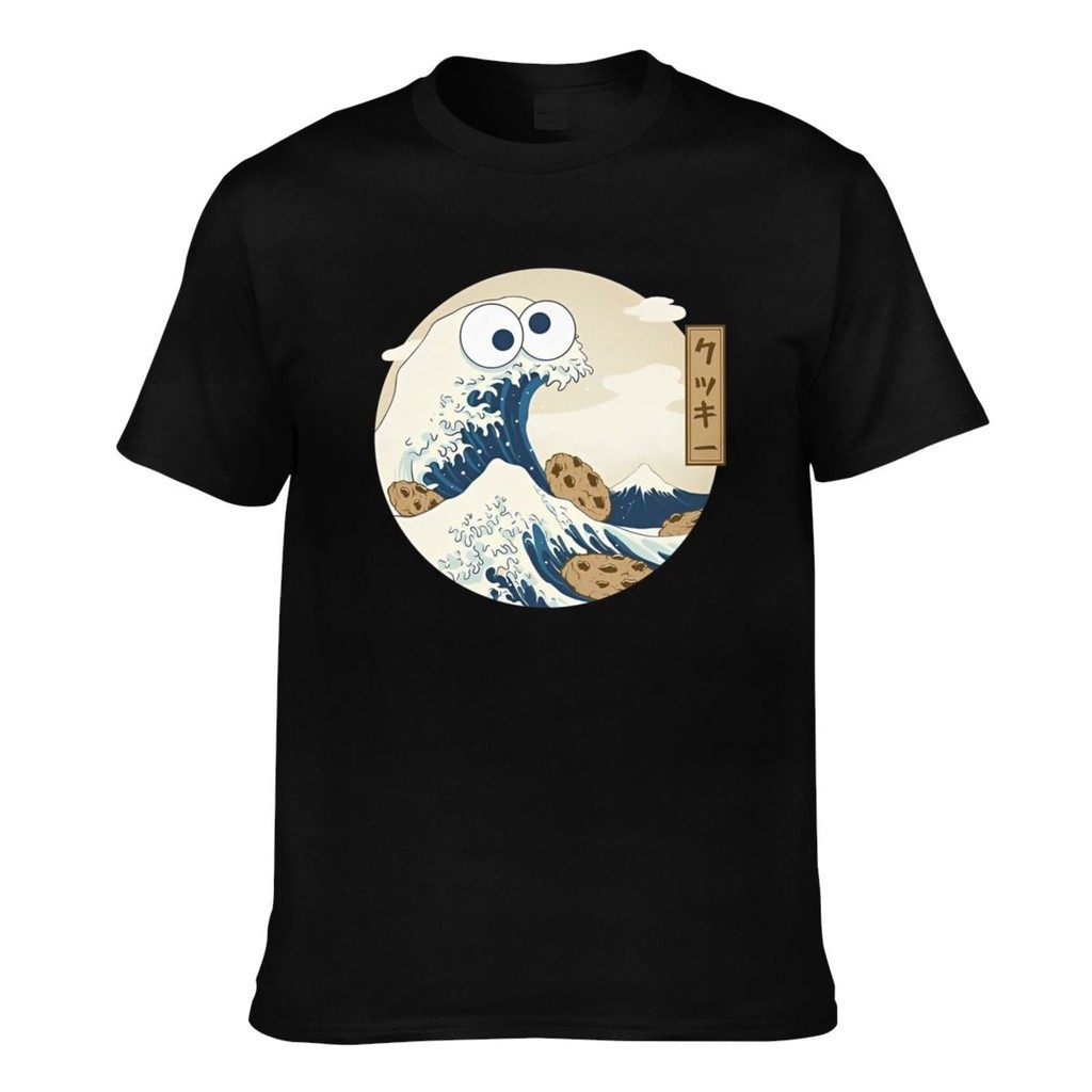 The Great Wave Off Kanagawa Cookie Monster Cookie Foods Áo thun nam thông thường