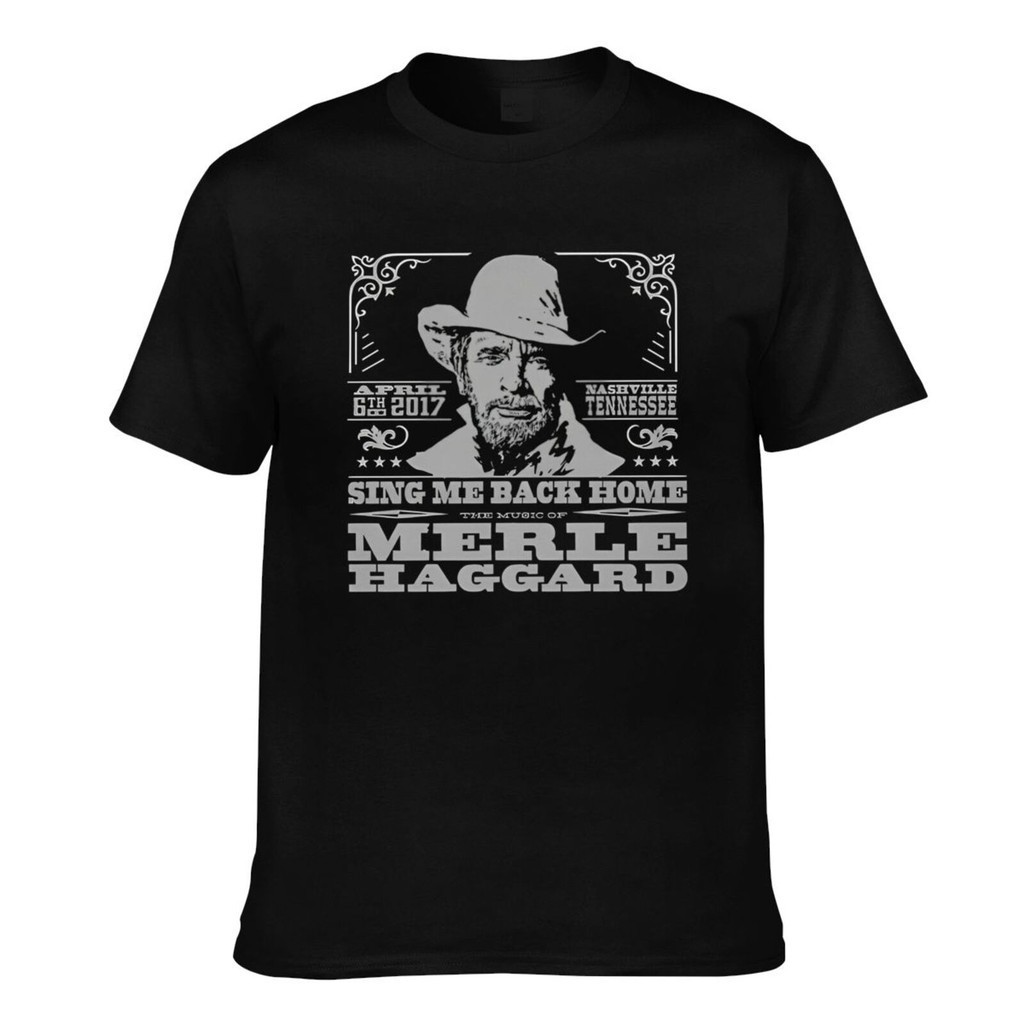 Hàng mới về Merle Haggard Classic Logo ngắn tay nam mùa hè