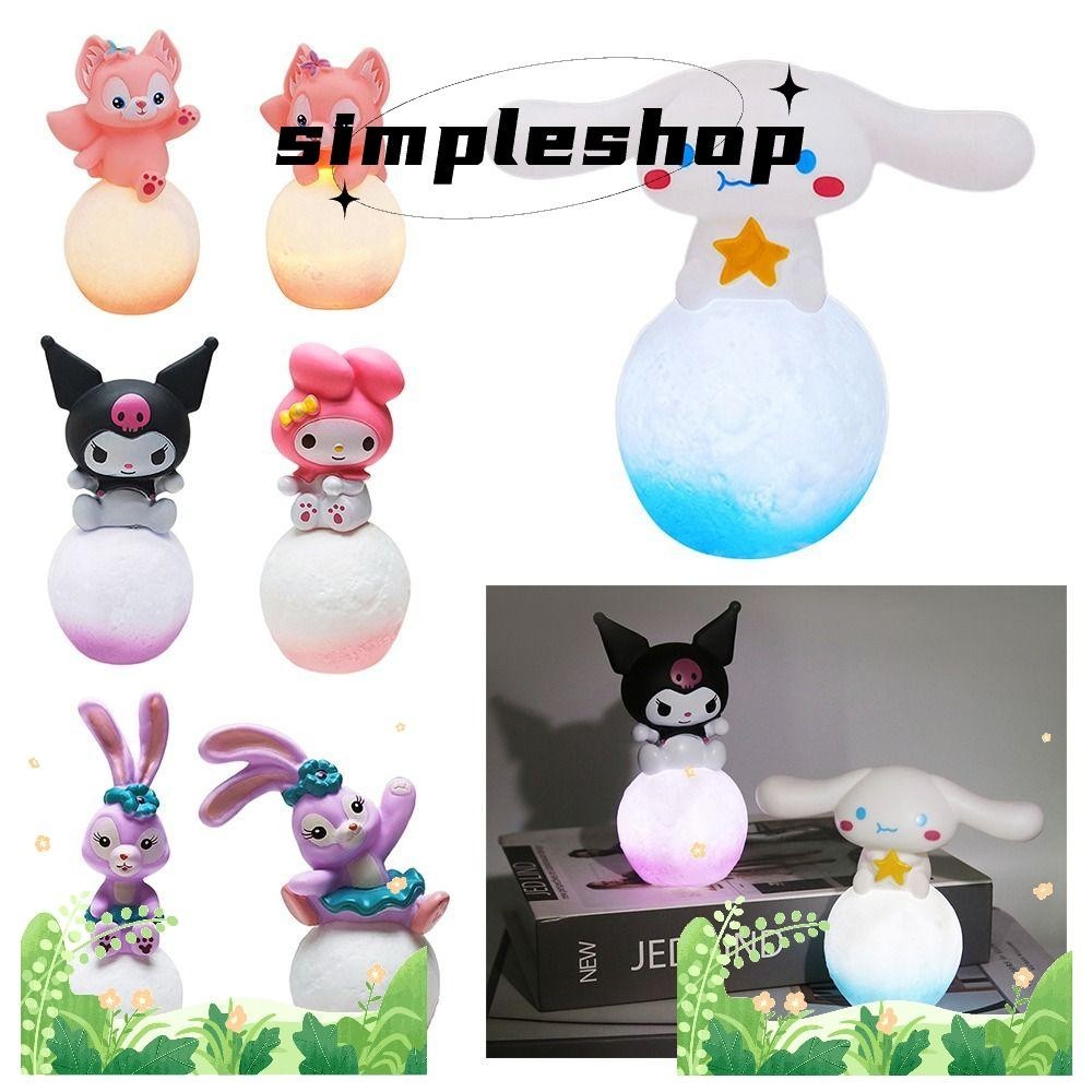 Đèn ngủ LED ĐƠN GIẢN, Đồ chơi phát sáng Lingna Beier Star Dailu, Sáng tạo Cinnamoroll Kuromi Melody Desktop Night Home &amp; Office