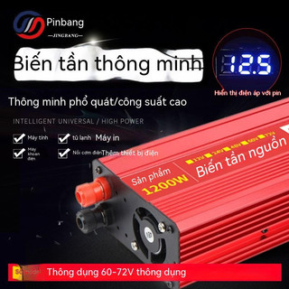 Bộ chuyển đổi điện 12v sang 220v 2000w, biến tần ô tô bộ kích điện 24v 48v lên 220v, 2 cổng usb dành cho xe hơi