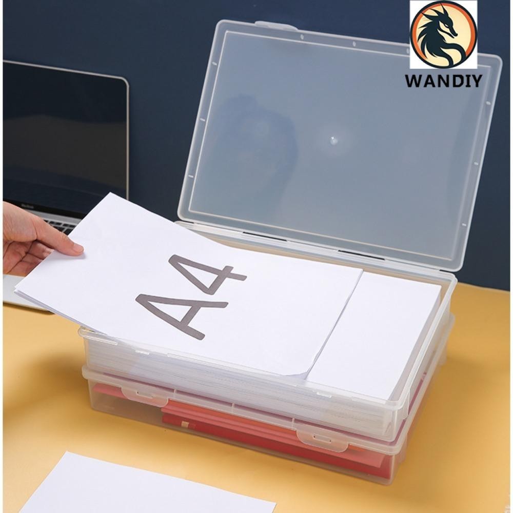 Bộ sắp xếp tài liệu WANDIY, Hộp đựng hồ sơ chứng chỉ bằng nhựa hình vuông, Hộp lưu trữ