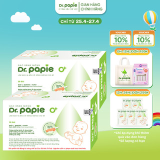 2 Hộp Gạc Rơ Lưỡi Dr.Papie Tiêu Chuẩn 5SAO, Làm Sạch Răng, Lưỡi, Nướu và Khoang Miệng Cho Bé - 30Gói/Hộp x 2