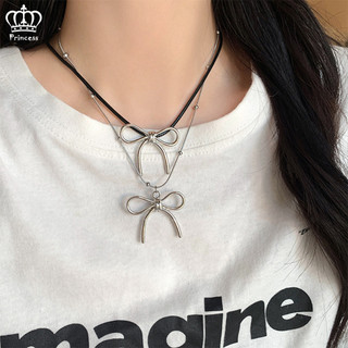 Vòng Cổ Nơ Đơn Giản Cho Nữ Retro Unisex Đen Bạc Dây Xích Phụ Kiện Thời Trang Món Quà Trang Sức