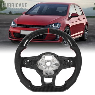 Hurricane Vô lăng kiểu sợi carbon Hydro‑Dip Đáy phẳng đục lỗ bằng da cho GLI R GTD MQB