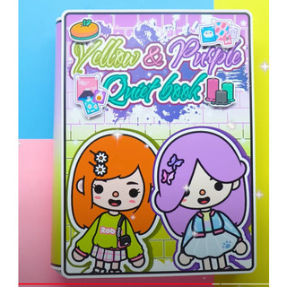 wednesday búp bê giấy ngôi nhà của 2 chị em yellow và purple xinh đẹp-Happyfunny